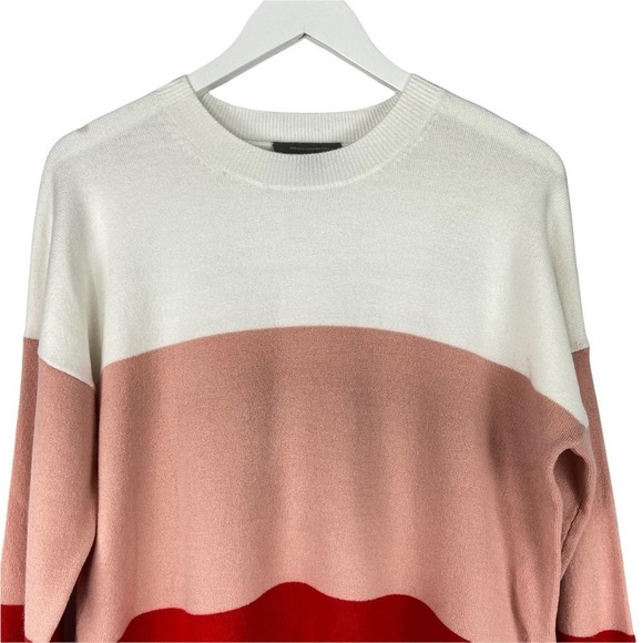 French Connection True Blossom Stripe Babysoft Crewneck Sweater NWT - Picture 4 of 9